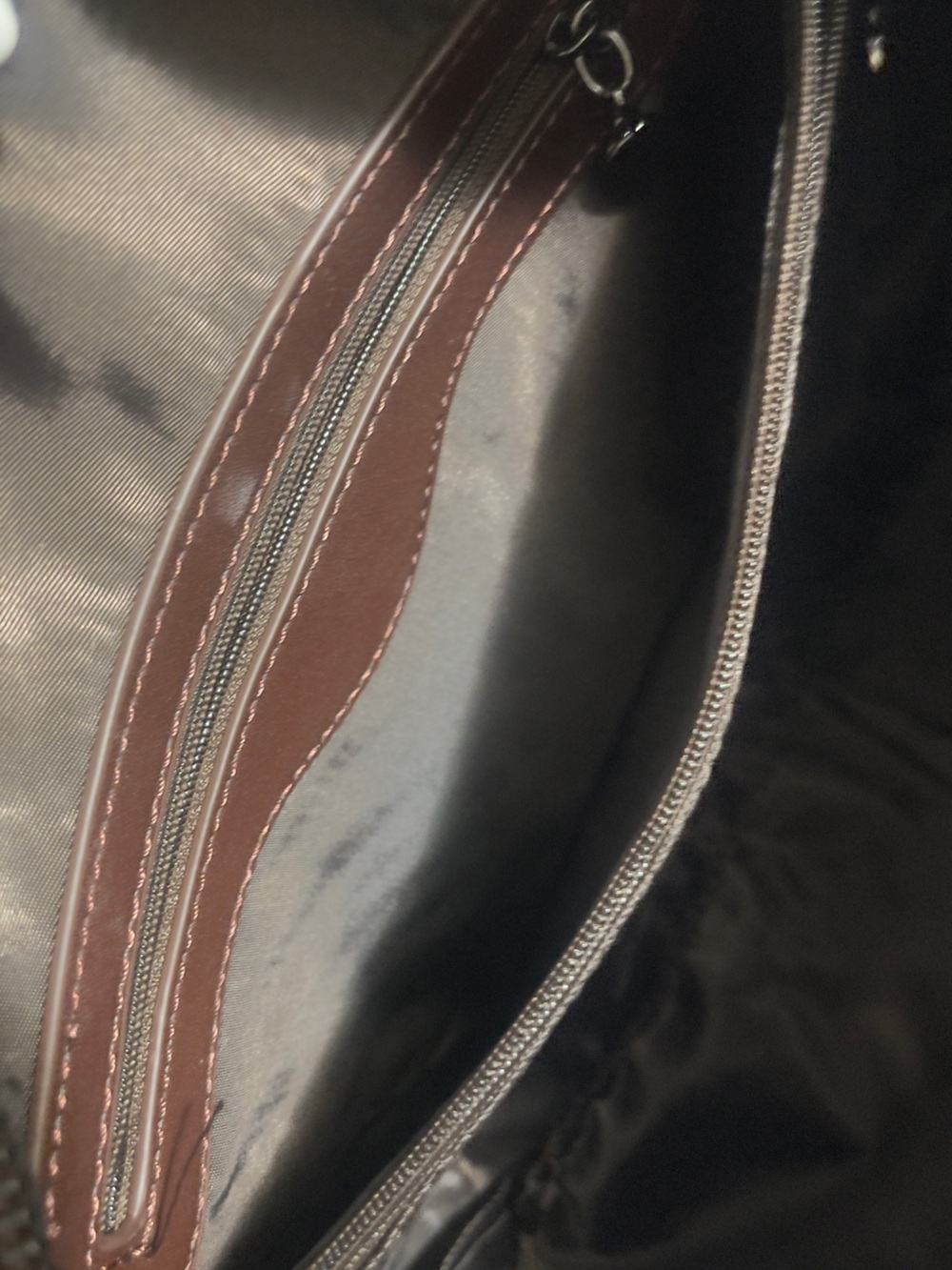 Woven Leather Shoulder Bag in Dark Brown - Picture 4 of 4
